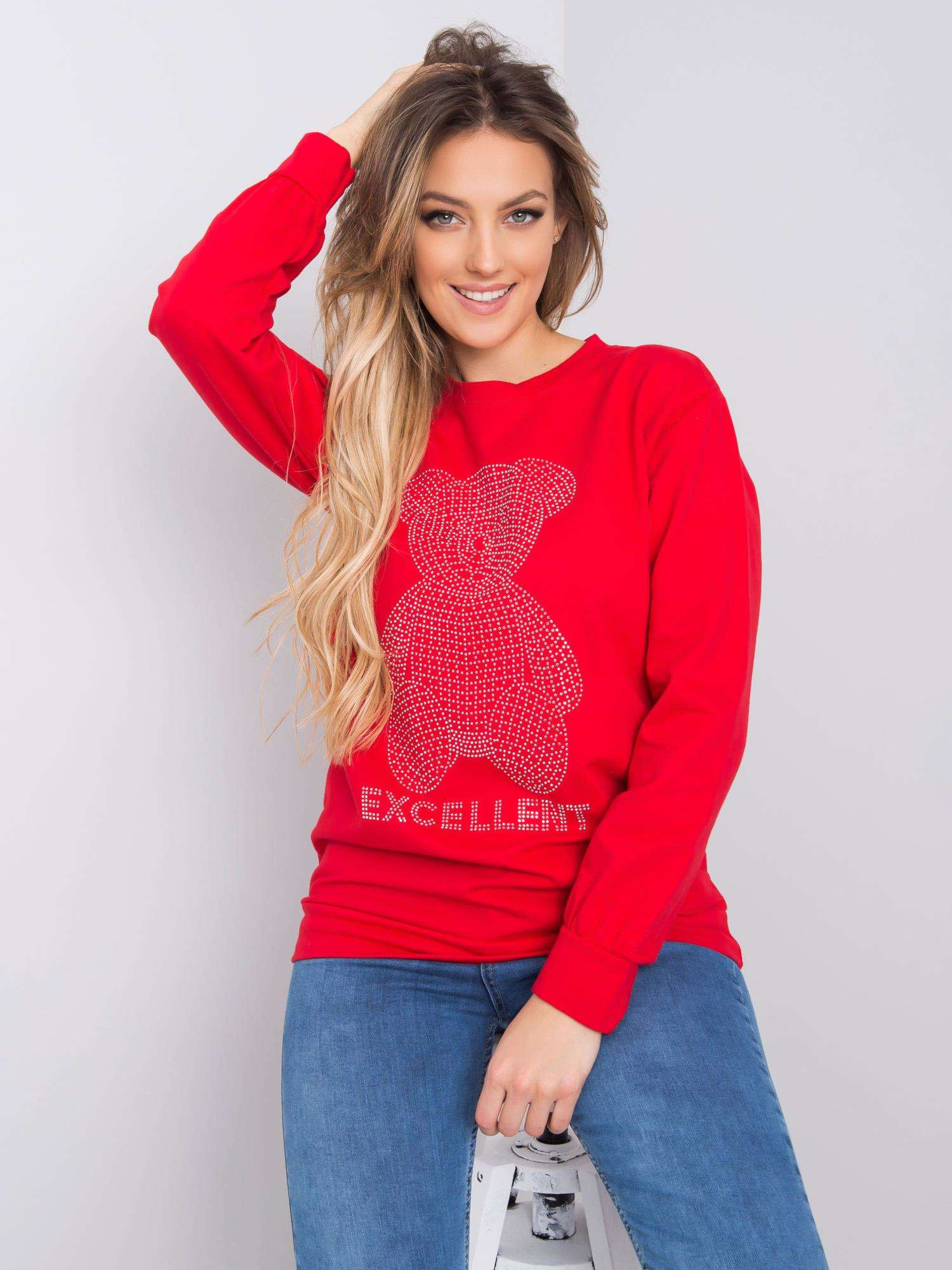 Roter Pullover mit Applikation Darla.