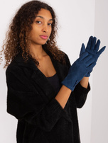 Hurt Ciemnoniebieskie ocieplane rękawiczki damskie 