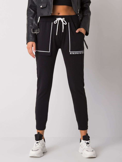 Czarne spodnie dresowe z bawełny Winsley