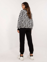 Hurt Biało-czarny damski komplet dresowy z ociepleniem