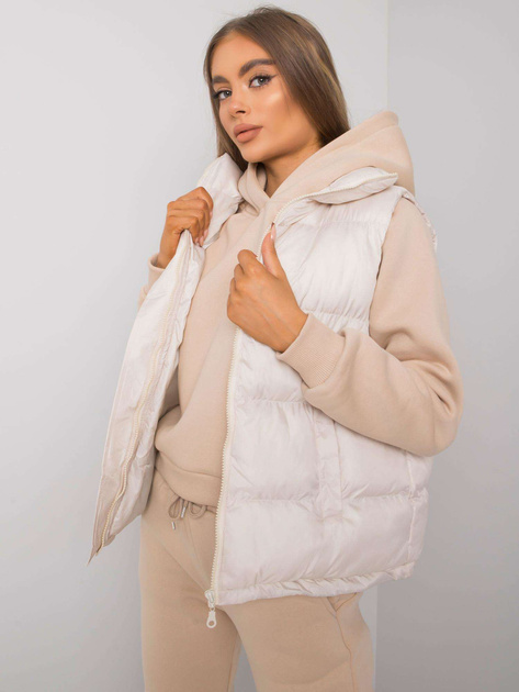 Jasnobeżowy komplet z kamizelką Aysel