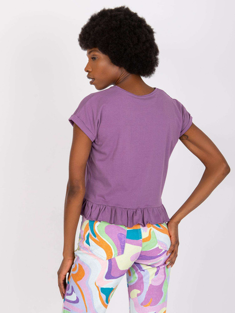 Fioletowy t-shirt z okrągłym dekoltem Hierro MAYFLIES