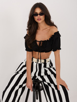 Czarny krótki top hiszpanka OCH BELLA 