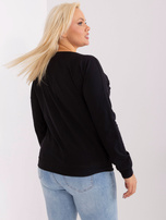 Hurtownia Czarna bawełniana bluzka plus size