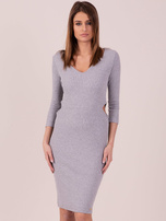 Sukienka z bocznymi wycięciami jasnoszara