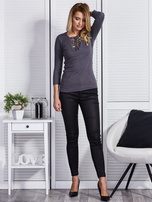 Grey blouse with lace-up neckline