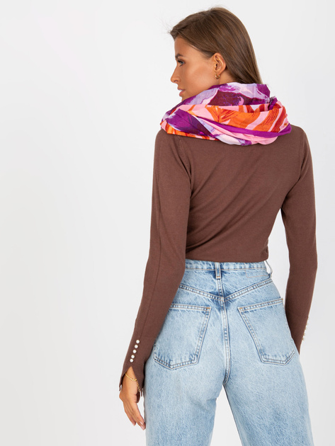 Hurtownia online Fioletowa bawełniana chusta z motywem