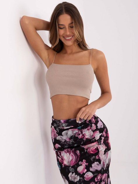 Hurt Ciemnobeżowy prążkowany top basic SUBLEVEL