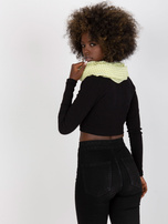 Żółta lekka chusta komin z nadrukiem 