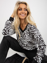 Hurt Biało-czarny komplet welurowy z bluzą w zebrę RUE PARIS