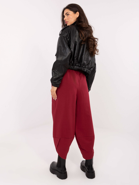 Bordowe dresowe spodnie basic typu alladynki