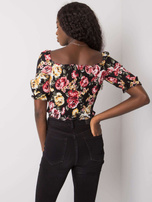 Czarna bluzka w kwiaty Laquinta RUE PARIS