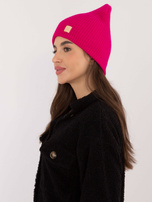 Hurt Fuksjowa czapka beanie z naszywką RUE PARIS 