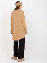 Hurt Camelowy sweter oversize z dłuższym tyłem OCH BELLA