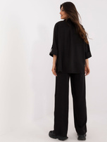 Hurt Czarny dwuczęściowy komplet letni z koszulą oversize