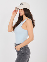 Niebieski pastelowy damski tank top z bawełny SUBLEVEL 