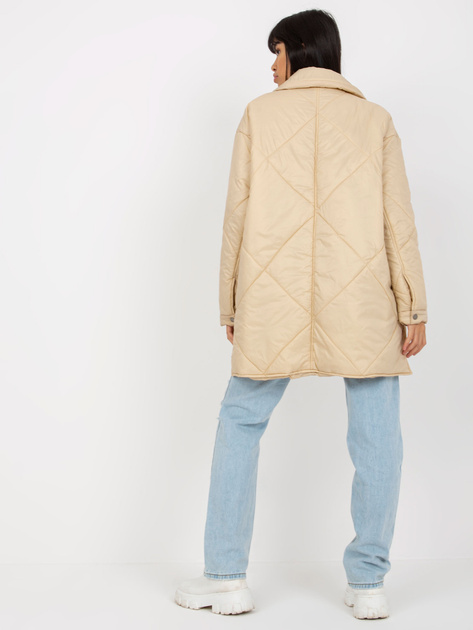 Hurt Jasnobeżowa puchowa kurtka przejściowa z pikowaniem