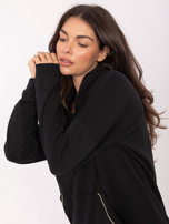 Czarna bluza kangurka z bawełny RUE PARIS