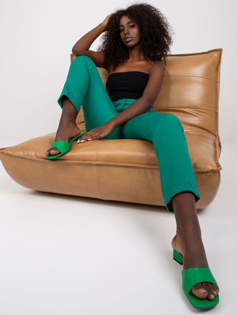 Zielone spodnie z materiału Hidalgo