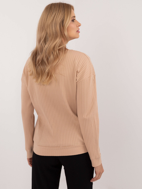 Hurtownia Camelowa bluzka z wstawkami w panterkę