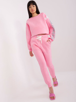 Hurtownia Różowe ocieplane spodnie dresowe
