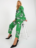 Hurt Zielona elegancka marynarka w róże od garnituru 