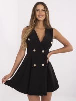 Czarna mini sukienka w stylu marynarki