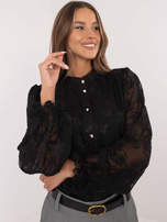 Hurt Czarna elegancka koszula damska z haftem