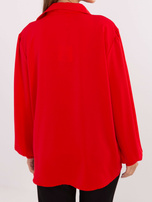 Czerwona elegancka bluzka z wiązaniem