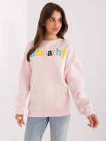 Hurt Jasnoróżowa bluza bez kaptura o kroju oversize