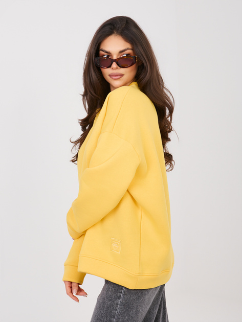 Żółta dresowa bluza oversize z ociepleniem RUE PARIS