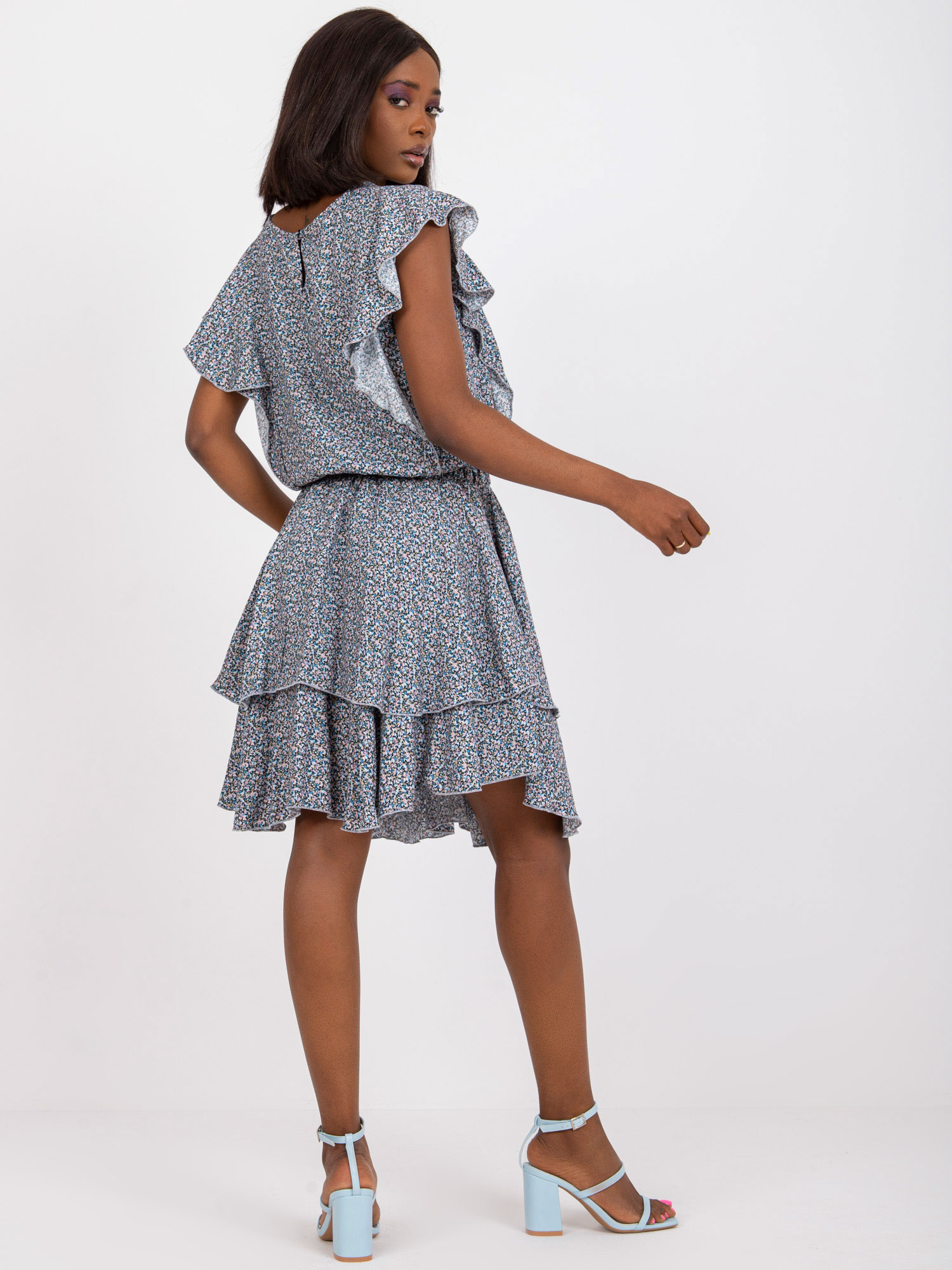 Hurt Blue summer dress with ruffles RUE PARIS.