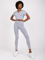 Szare bawełniane legginsy damskie Brigitte