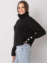 Czarny sweter golf damski Emrie RUE PARIS