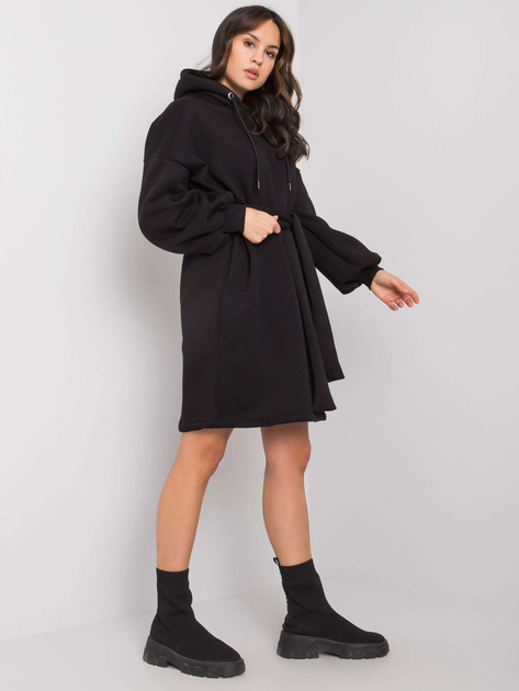 Czarna sukienka dresowa z paskiem Raella