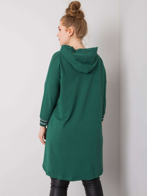 Ciemnozielona bluza z kapturem i aplikacją Belina
