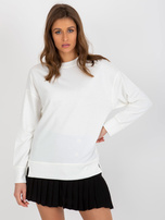 Hurtownia Ecru luźna bluza bez kaptura z rozcięciami