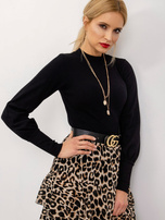 Czarna bluzka prążkowana Lauren RUE PARIS 