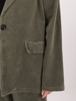 Khaki jednorzędowa marynarka z sztruksu  RUE PARIS 