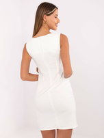 Hurt Ecru elegancka sukienka koktajlowa z bolerkiem