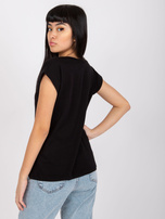 Czarny t-shirt basic Atlanta RUE PARIS 