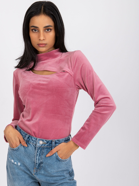 Brudnoróżowa welurowa bluzka damska Kigali