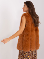 Hurt Jasnobrązowa kamizelka futrzana z kieszeniami