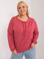 Hurt Koralowa casualowa bluzka plus size z bawełny