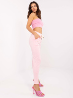 Hurt Jasnoróżowe dresowe spodnie z kieszeniami