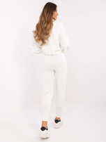 Ecru wholesale sweatpants with viscose addition.