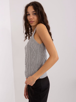 Hurtownia Szary dzianinowy komplet z wełną