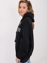 Czarna długa bluza oversize z napisem 