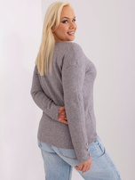 Hurt Ciemnoszary casualowy sweter plus size z wiskozą