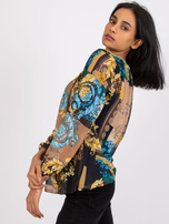 Czarno-beżowa luźna bluzka z printami Amaya